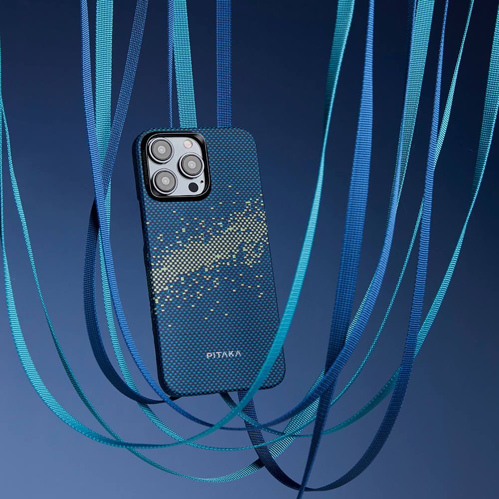 Apple iPhone 15 Pro Max Uyumlu Kılıf Magsafe Şarj Özellikli Aramid Fiber Pitaka Tactile Woven Starpeak Serisi Milky Way Galaxy Kapak - 20