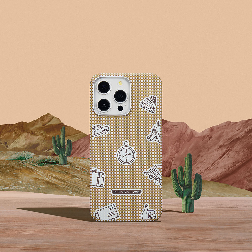 Apple iPhone 15 Pro Max Uyumlu Kılıf Magsafe Şarj Özellikli Awa Tasarımlı 1500D Aramid Fiber Pitaka Ultra-Slim Classic Serisi Canyon Kapak - 6