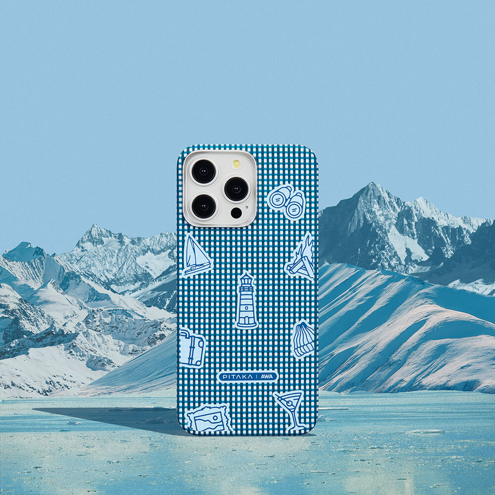 Apple iPhone 15 Pro Max Uyumlu Kılıf Magsafe Şarj Özellikli Awa Tasarımlı 1500D Aramid Fiber Pitaka Ultra-Slim Classic Serisi Ocean Kapak - 5