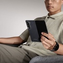 Samsung Galaxy Z Fold 6 Uyumlu Kılıf Magsafe Şarj Özellikli 600D Aramid Fiber Pitaka Ultra-Slim Classic Serisi Black-Grey Twill Kapak - 15