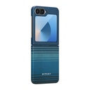 Samsung Galaxy Z Flip 6 Uyumlu Pro Kılıf Magsafe Şarj Özellikli Aramid Fiber Pitaka Tactile Woven Sunset-Moonrise Serisi Moonrise Kapak - 1