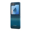 Samsung Galaxy Z Flip 6 Uyumlu Pro Kılıf Magsafe Şarj Özellikli Aramid Fiber Pitaka Tactile Woven Sunset-Moonrise Serisi Moonrise Kapak - 3