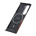 Samsung Galaxy Z Fold 6 Uyumlu Kılıf Magsafe Şarj Özellikli Aramid Fiber Pitaka Tactile Woven Sunset-Moonrise Serisi Sunset Kapak - 3