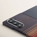 Samsung Galaxy Z Fold 6 Uyumlu Kılıf Magsafe Şarj Özellikli Aramid Fiber Pitaka Tactile Woven Sunset-Moonrise Serisi Sunset Kapak - 6