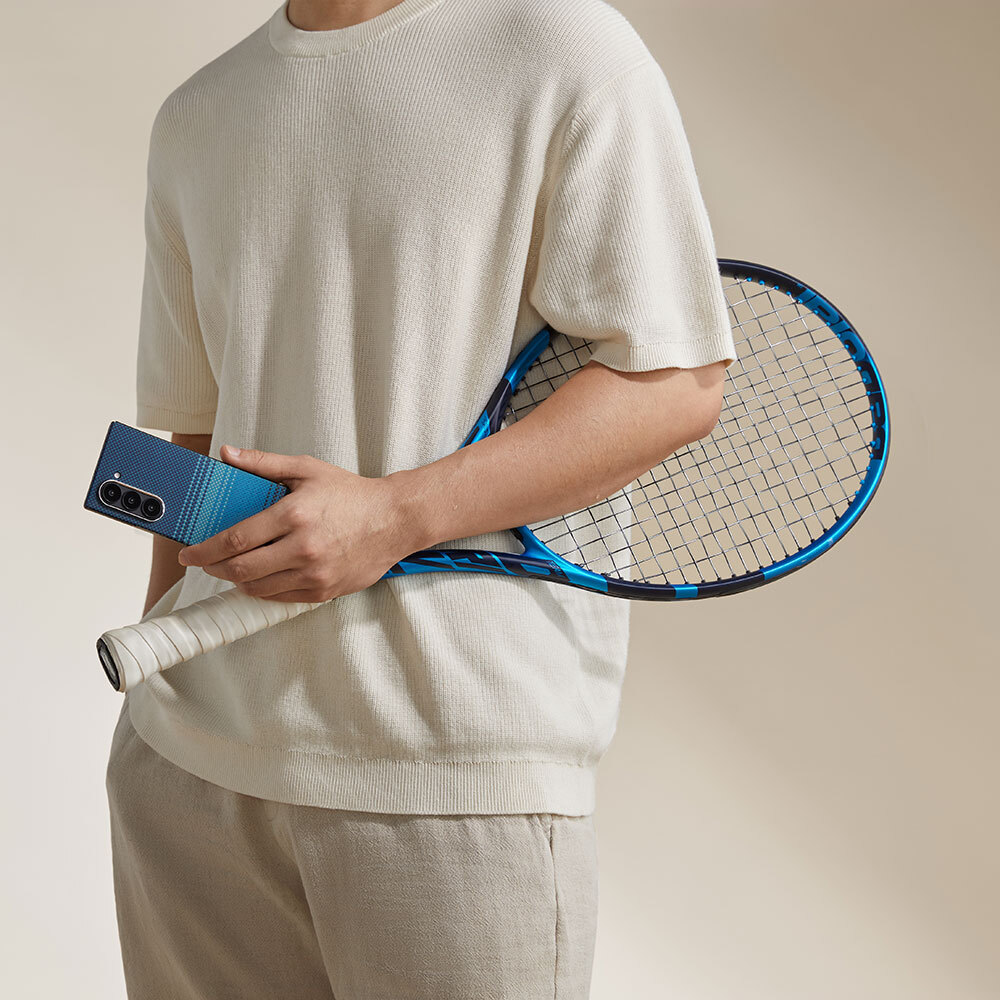 Samsung Galaxy Z Fold 6 Uyumlu Kılıf Magsafe Şarj Özellikli Aramid Fiber Pitaka Tactile Woven Sunset-Moonrise Serisi Moonrise Kapak - 8