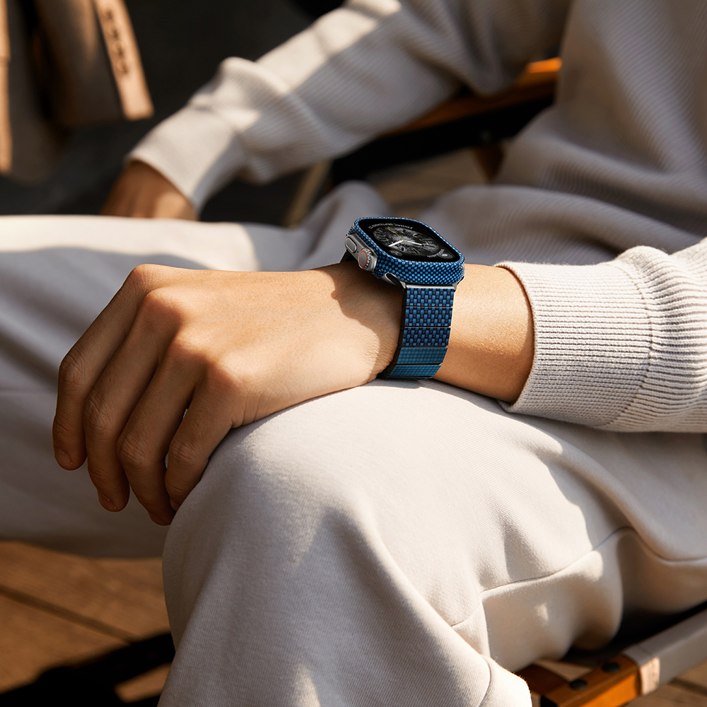 Apple Watch Ultra 49mm Uyumlu 600D Aramid Fiber Classic Serisi Kasa Koruyucu Pitaka Air Case - 9