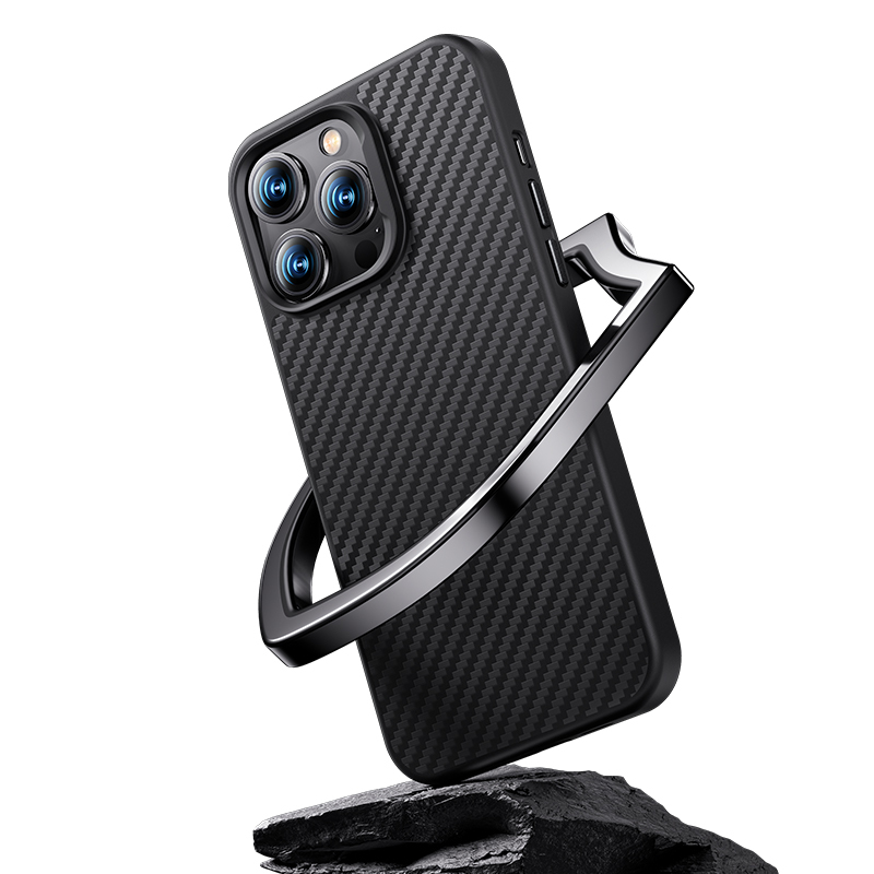 Apple iPhone 14 Plus Uyumlu Kılıf Karbon Fiber Magsafe Şarj Özellikli Benks Hybrid ArmorPro 1500D Kevlar Kapak - 5