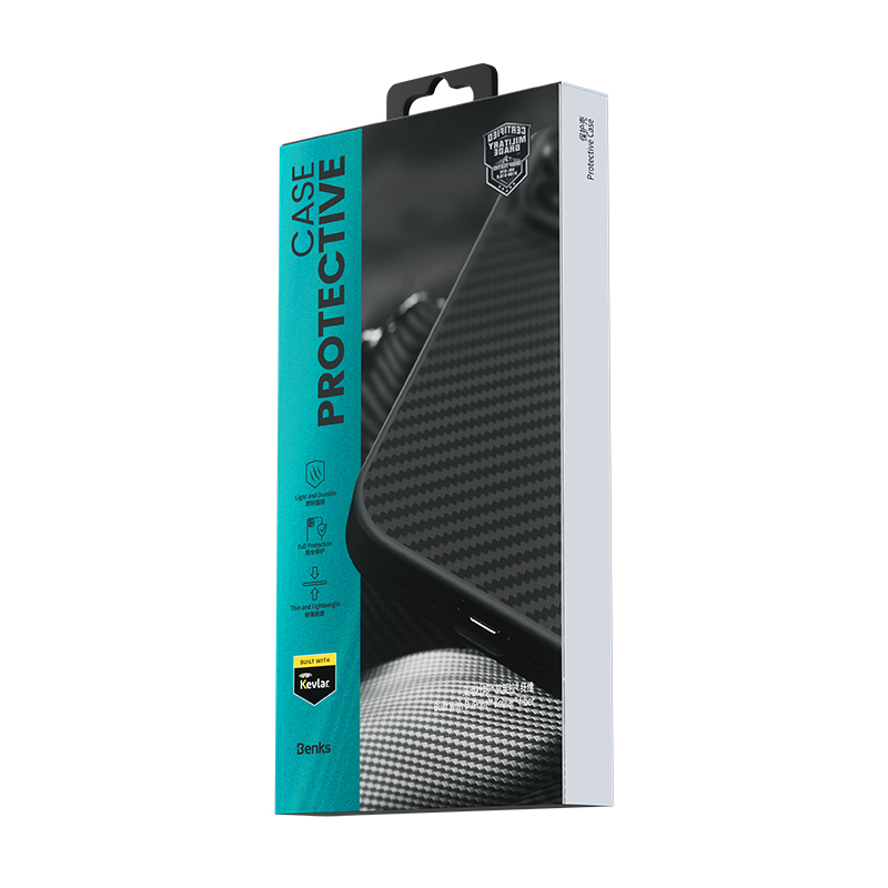 Apple iPhone 14 Plus Uyumlu Kılıf Karbon Fiber Magsafe Şarj Özellikli Benks Hybrid ArmorPro 1500D Kevlar Kapak - 12