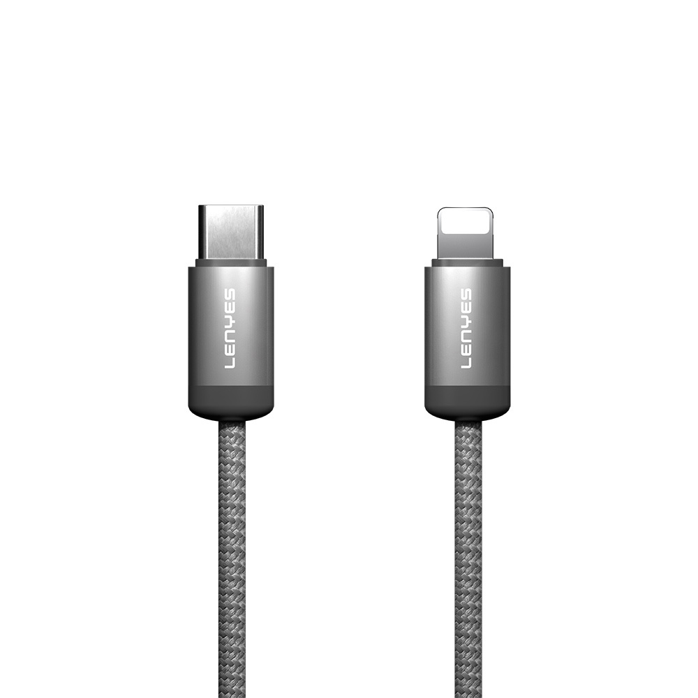 Lenyes LC527 Spiral Magnetik Örgülü Tasarım Type-C to Lightning Hızlı Şarj Özellikli Data ve Şarj Kablosu 27W 1M - 1