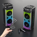 Lenyes S882 Su Geçirmez Mikrofonlu Çoklu Giriş RGB Işıklı TWS Karaoke FM Bluetooth Hoparlör v5.3 - 6