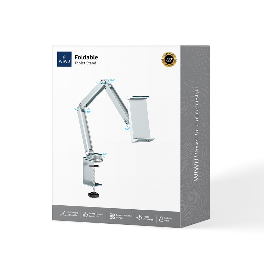 Wiwu Wi-ZM001 Ayarlanabilir Oynar Başlıklı 360° Dönebilen Metal Telefon ve Tablet Tutucu - 7