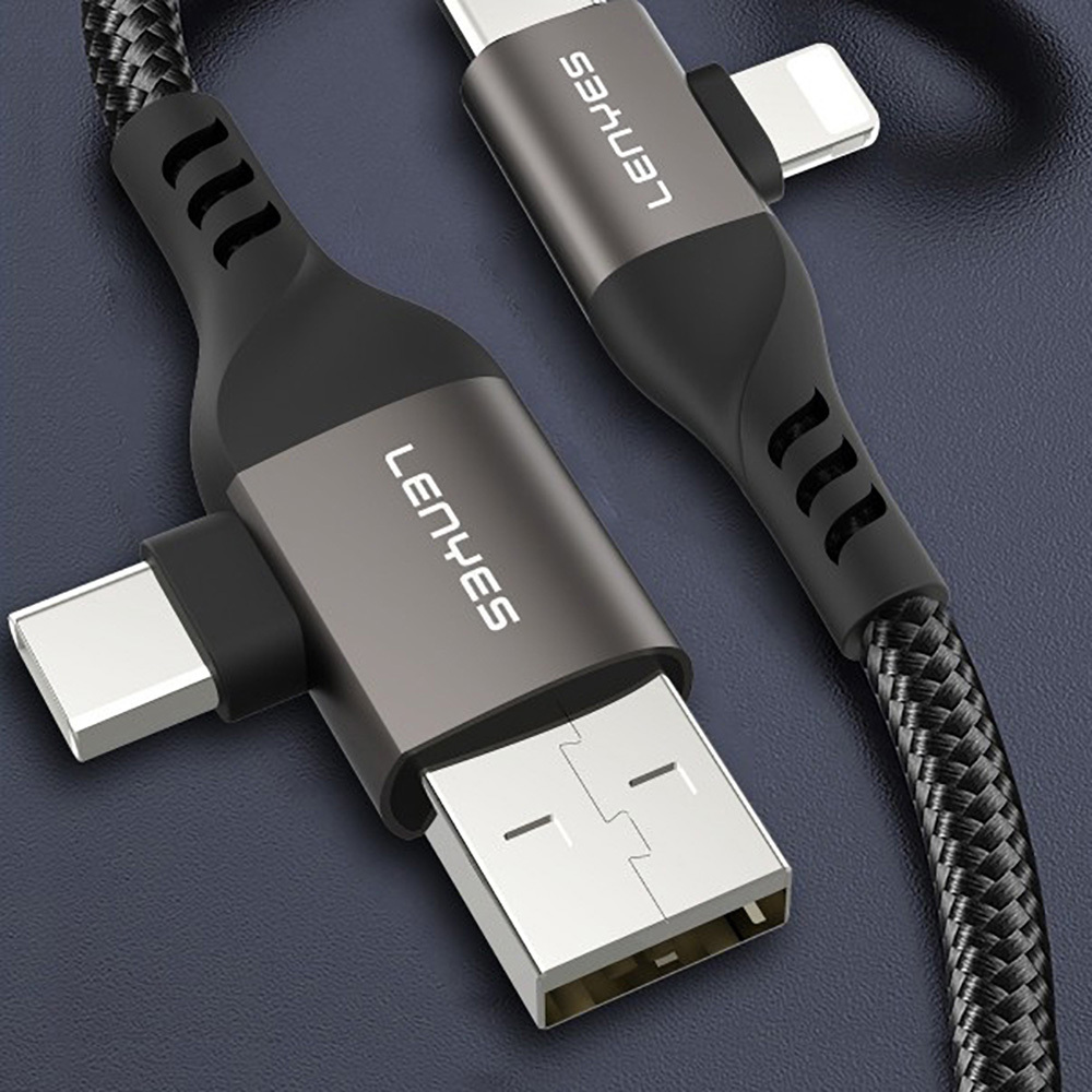 Lenyes LC501 4in1 A+C to C+L Şarj ve Data Kablosu 60W 1M - 5