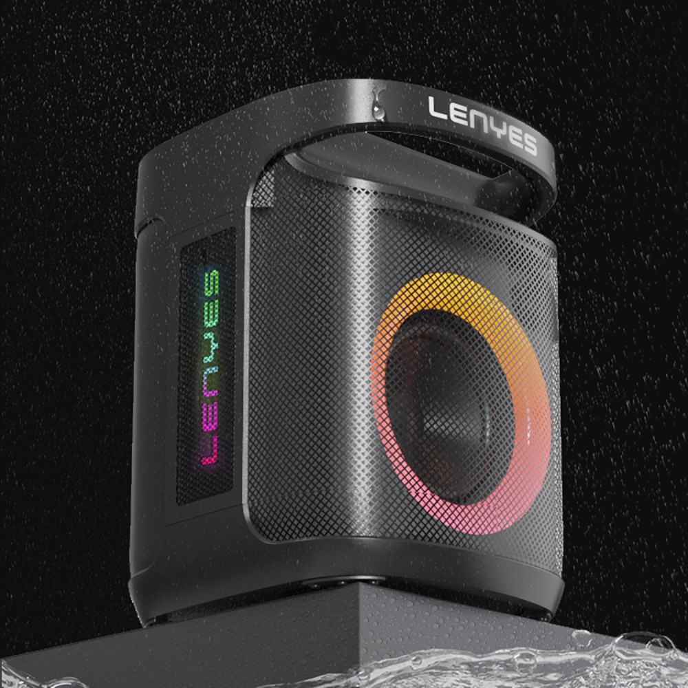 Lenyes S881 Su Geçirmez Mikrofonlu Çoklu Giriş RGB Işıklı TWS Karaoke FM Bluetooth Hoparlör v5.3 - 7