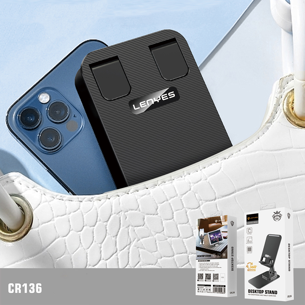 Lenyes CR136 Ayarlanabilir Katlanabilir 360° Dönebilen Telefon ve Tablet Standı - 6