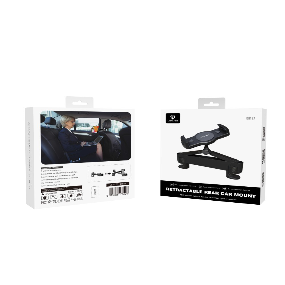 Lenyes CR167 360 Derece Dönebilen Sarsıntı Engelleyici Özellikli Arka Koltuk Araç Telefon Tutucu - 8