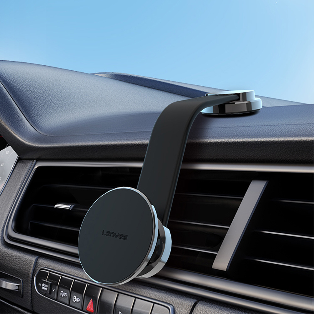 Lenyes CR171 Magnetik Magsafe Uyumlu Bükülebilen Eğimi ve Düz Zemin Araç Telefon Tutucu - 6