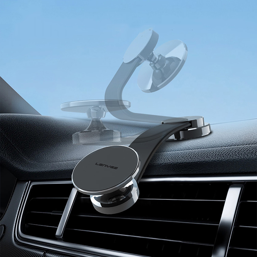 Lenyes CR171 Magnetik Magsafe Uyumlu Bükülebilen Eğimi ve Düz Zemin Araç Telefon Tutucu - 9