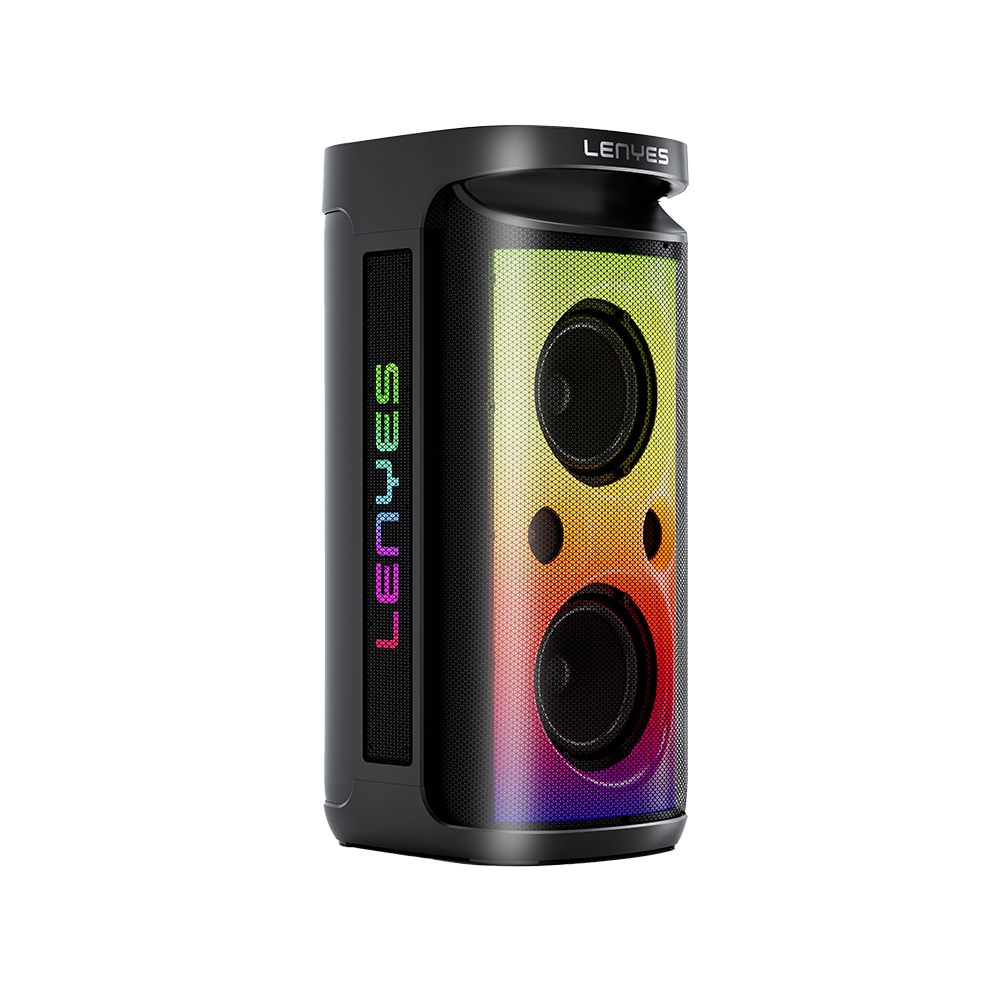 Lenyes S883 Su Geçirmez Tekerlekli Mikrofonlu Çoklu Giriş RGB Işıklı TWS Karaoke FM Bluetooth Hoparlör v5.3 - 1