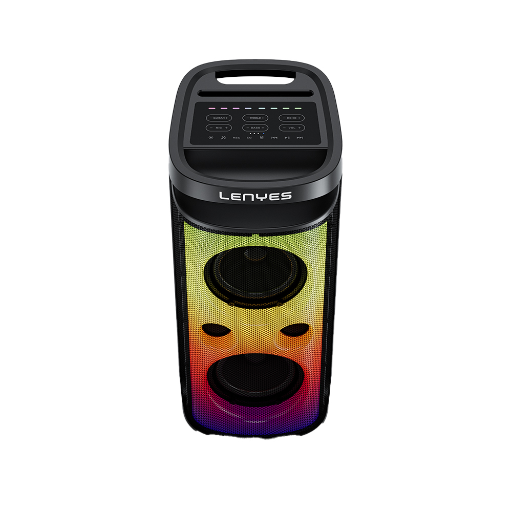 Lenyes S883 Su Geçirmez Tekerlekli Mikrofonlu Çoklu Giriş RGB Işıklı TWS Karaoke FM Bluetooth Hoparlör v5.3 - 3