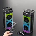 Lenyes S883 Su Geçirmez Tekerlekli Mikrofonlu Çoklu Giriş RGB Işıklı TWS Karaoke FM Bluetooth Hoparlör v5.3 - 9