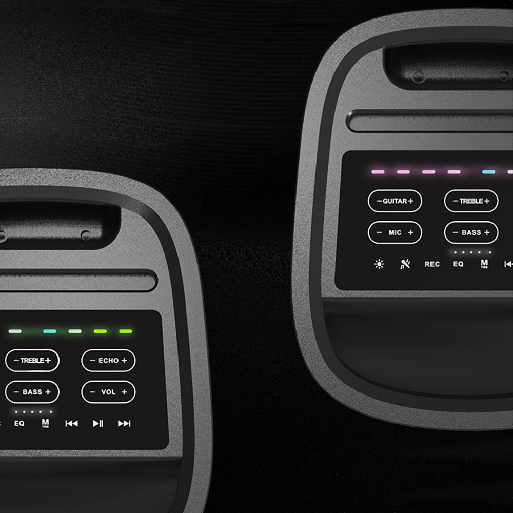 Lenyes S883 Su Geçirmez Tekerlekli Mikrofonlu Çoklu Giriş RGB Işıklı TWS Karaoke FM Bluetooth Hoparlör v5.3 - 12