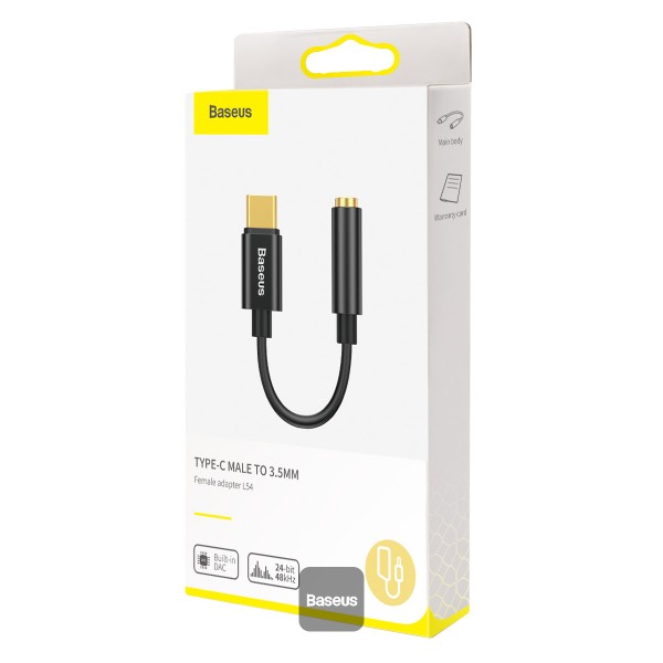 Baseus iPhone 15 ve 16 Tüm Serilere Uyumlu Type-C to 3.5mm Kulaklık Dönüştürücü Ses Adaptörü