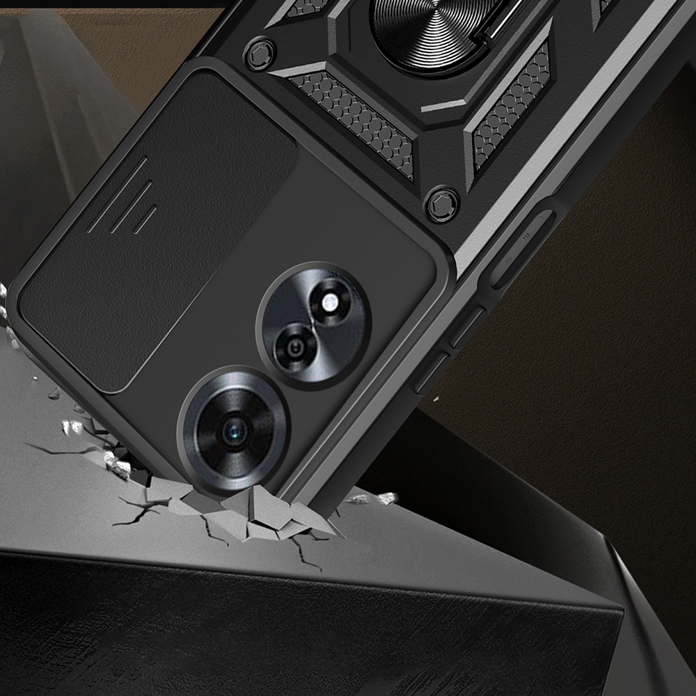 Oppo A60 Kılıf Magnetik Standlı Kamera Korumalı Zore Sürgülü Vega Kapak - 2