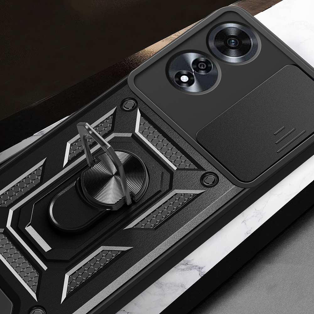 Oppo A60 Kılıf Magnetik Standlı Kamera Korumalı Zore Sürgülü Vega Kapak - 5