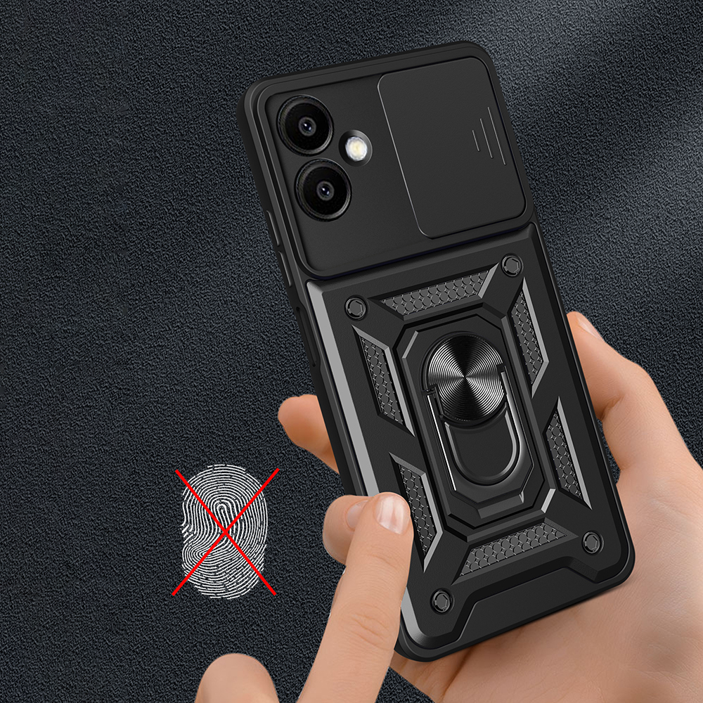 Samsung Galaxy A06 Uyumlu Kılıf Magnetik Standlı Kamera Korumalı Zore Sürgülü Vega Kapak - 5