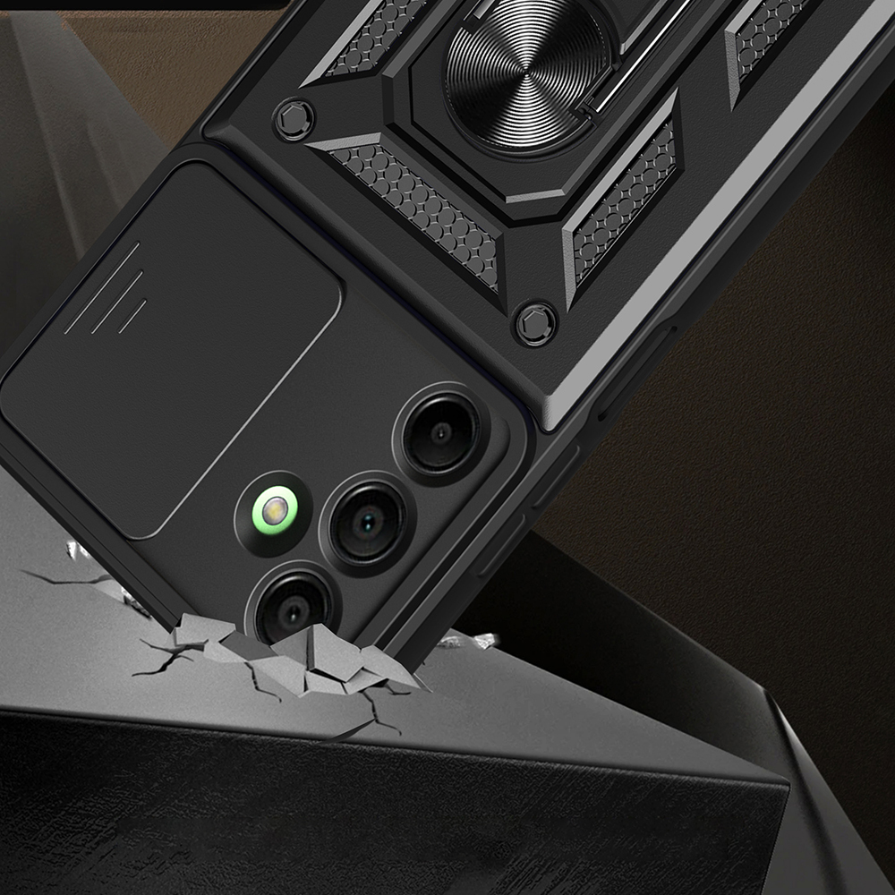 Samsung Galaxy A16 Uyumlu Kılıf Magnetik Standlı Kamera Korumalı Zore Sürgülü Vega Kapak - 3