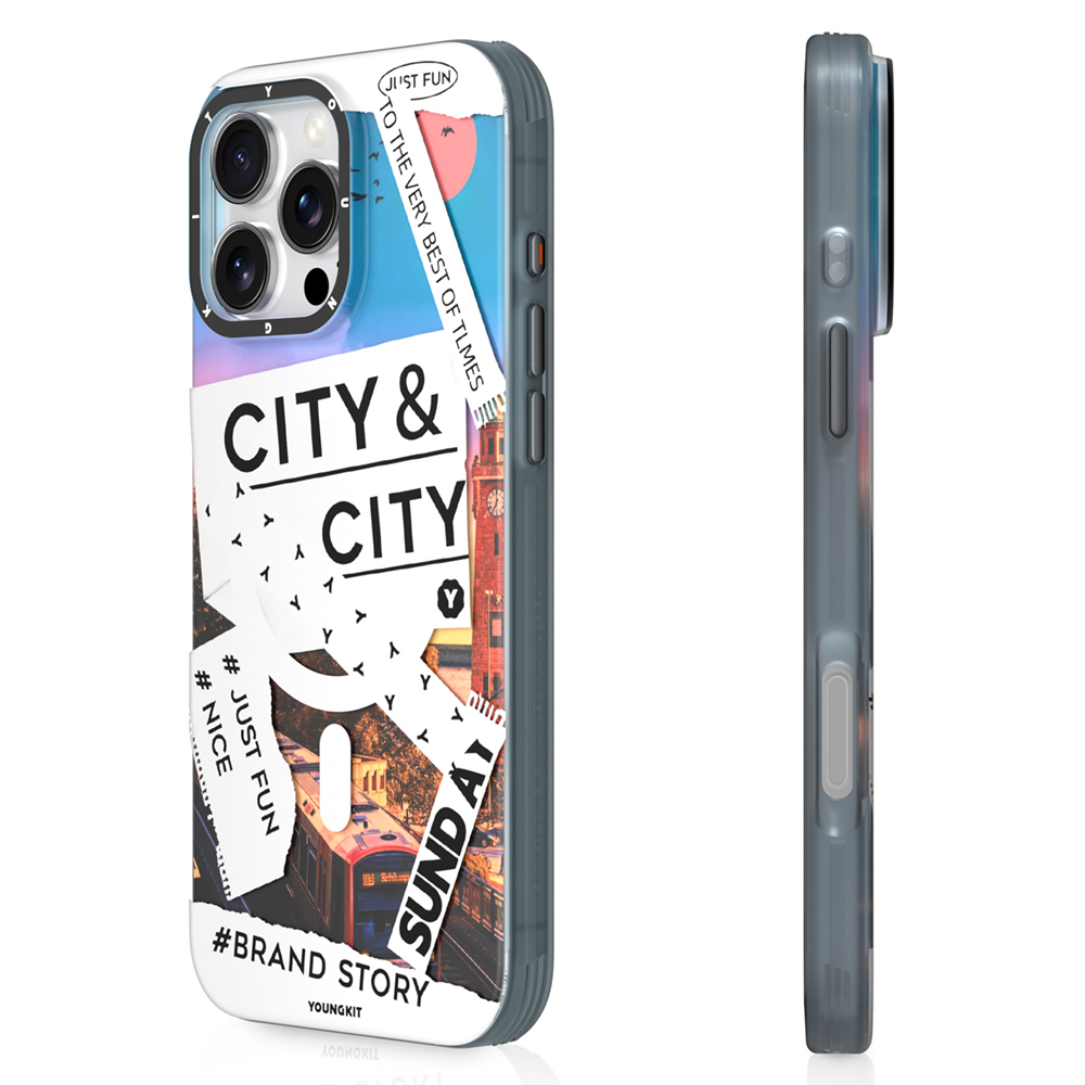 Apple iPhone 15 Pro Uyumlu Kılıf Magsafe Şarj Özellikli Youngkit A-City Serisi Kapak - 1