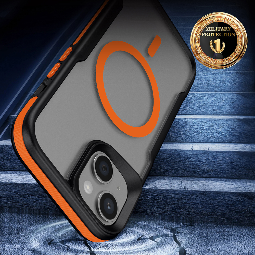 Apple iPhone 15 Plus Uyumlu Kılıf Magsafe Şarj Özellikli Renkli Kenar Airbag Şeritli Zore Lamer Kapak - 1