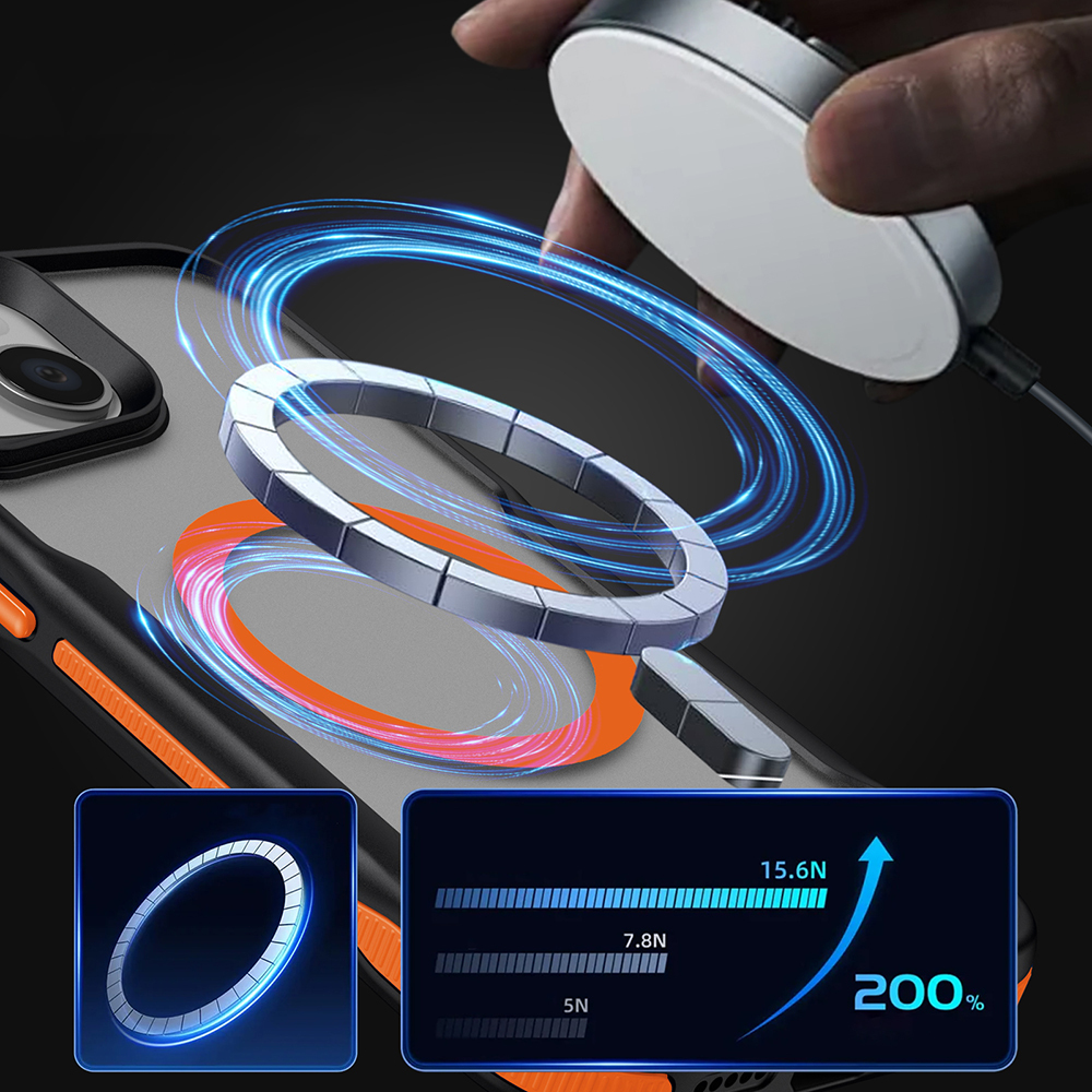 Apple iPhone 15 Plus Uyumlu Kılıf Magsafe Şarj Özellikli Renkli Kenar Airbag Şeritli Zore Lamer Kapak - 4