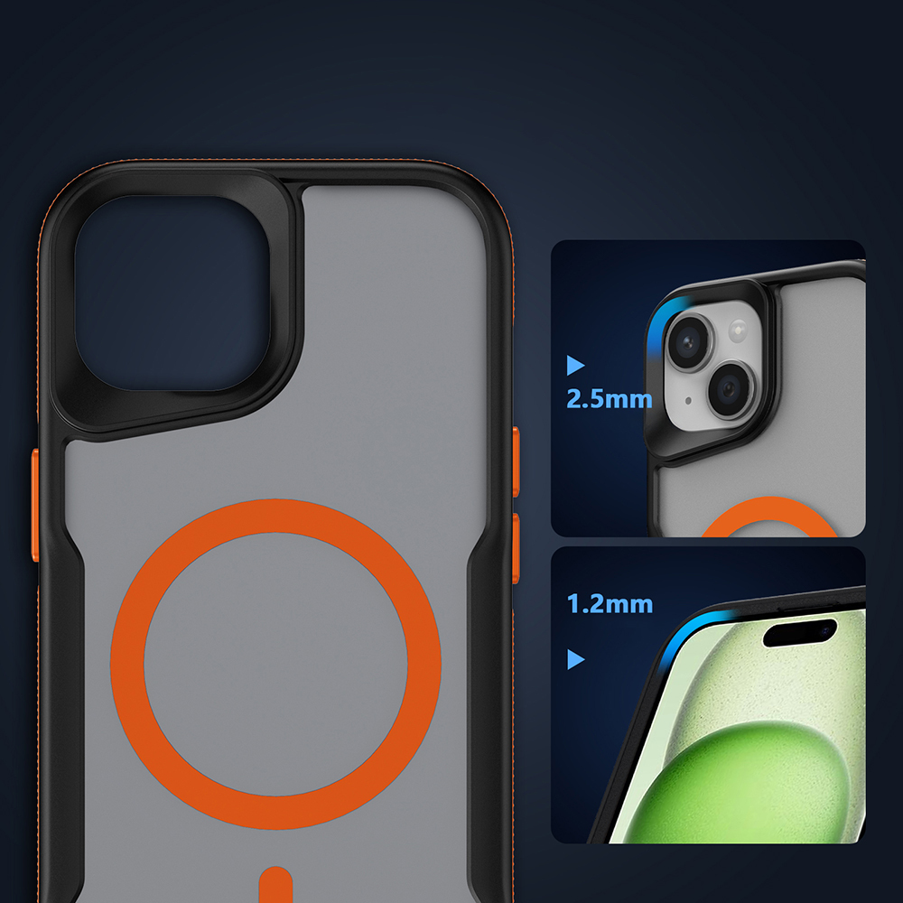 Apple iPhone 15 Plus Uyumlu Kılıf Magsafe Şarj Özellikli Renkli Kenar Airbag Şeritli Zore Lamer Kapak - 5