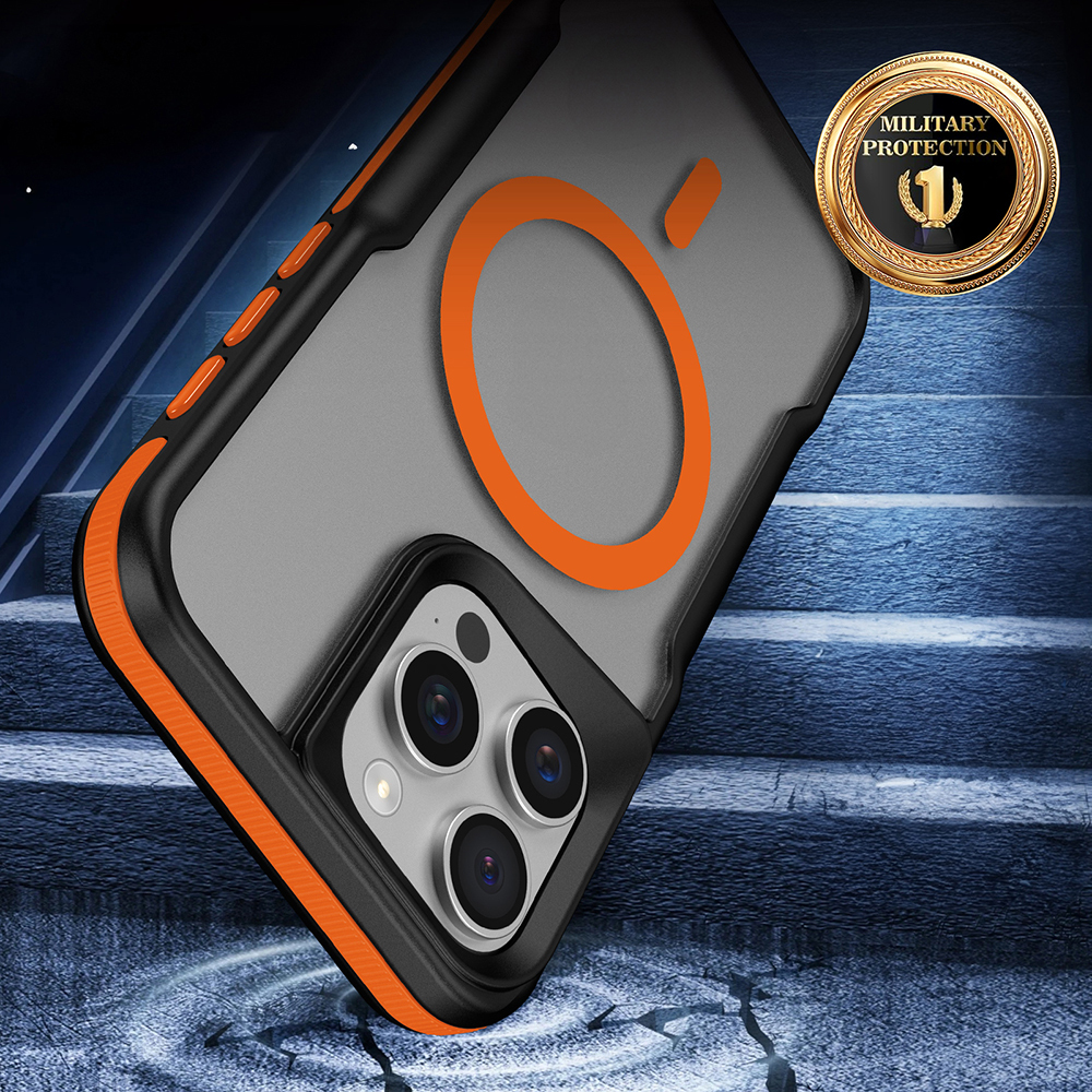 Apple iPhone 15 Pro Max Uyumlu Kılıf Magsafe Şarj Özellikli Renkli Kenar Airbag Şeritli Zore Lamer Kapak - 2