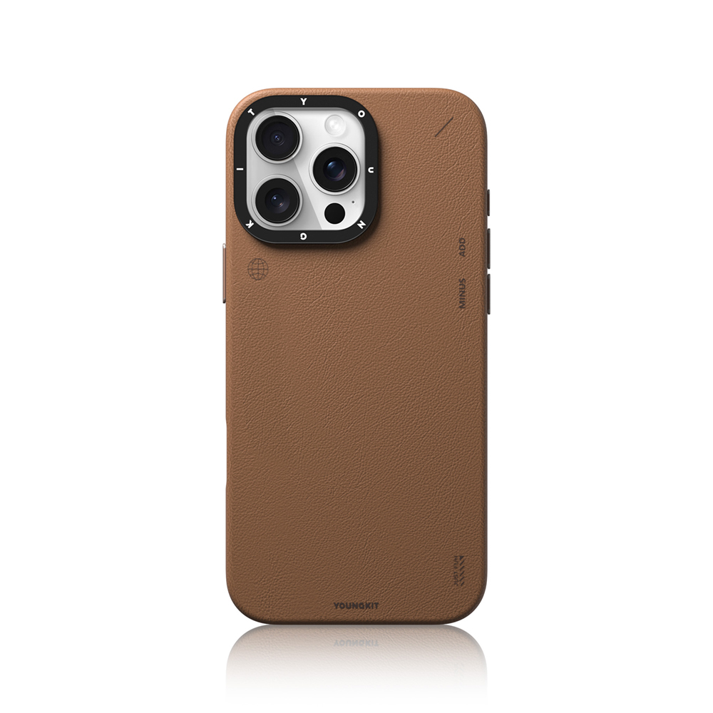 Apple iPhone 15 Pro Max Uyumlu Kılıf Magsafe Şarj Özellikli Basit Mat Deri Desenli Youngkit Tech Fashion Serisi Kapak - 3