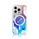 Apple iPhone 16 Pro Uyumlu Kılıf Magsafe Şarj Özellikli Parlak Kumlu Sıvılı Tasarımlı Galaxy Fantasy Serisi Kapak - 13