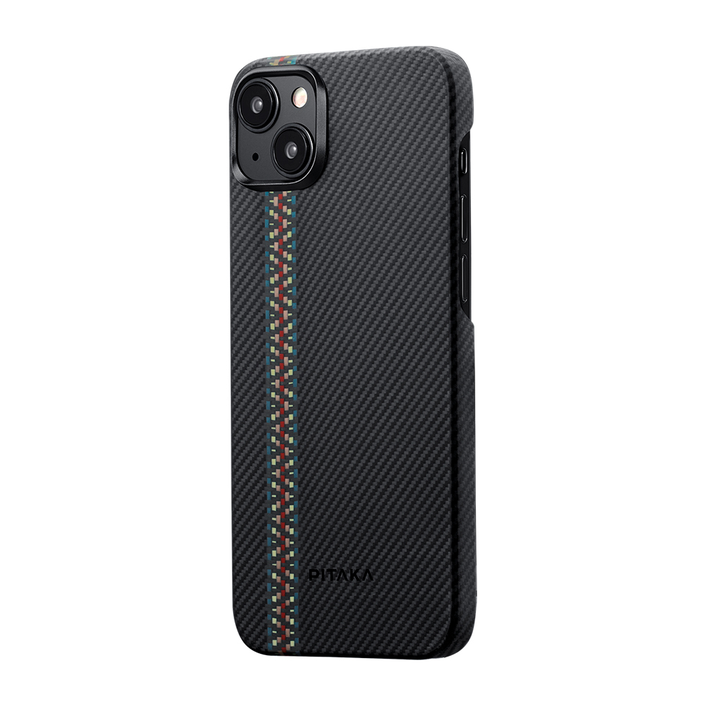 Apple iPhone 15 Plus Uyumlu Kılıf Magsafe Şarj Özellikli 600D Aramid Fiber Pitaka Tactile Woven Orchestra Serisi Rhapsody Kapak - 2