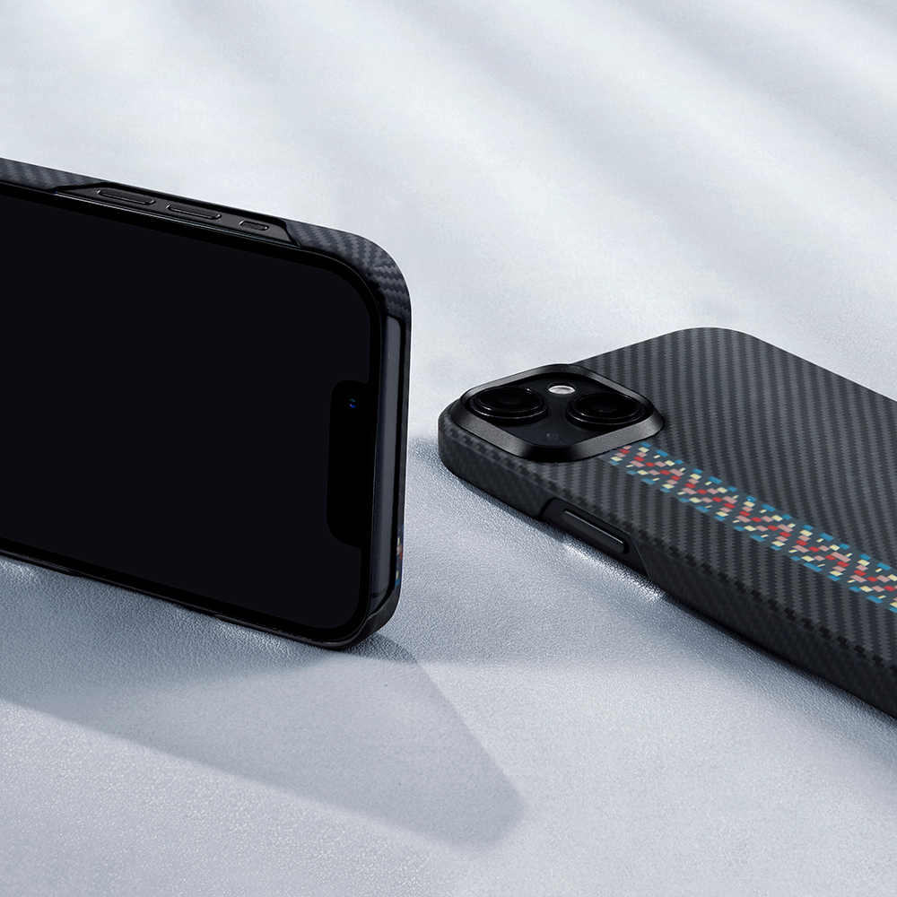 Apple iPhone 15 Plus Uyumlu Kılıf Magsafe Şarj Özellikli 600D Aramid Fiber Pitaka Tactile Woven Orchestra Serisi Rhapsody Kapak - 16