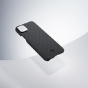 Apple iPhone 14 Uyumlu Kılıf Magsafe Şarj Özellikli 1500D Aramid Fiber Pitaka Ultra-Slim Classic Serisi Black-Grey Twill Kapak - 11