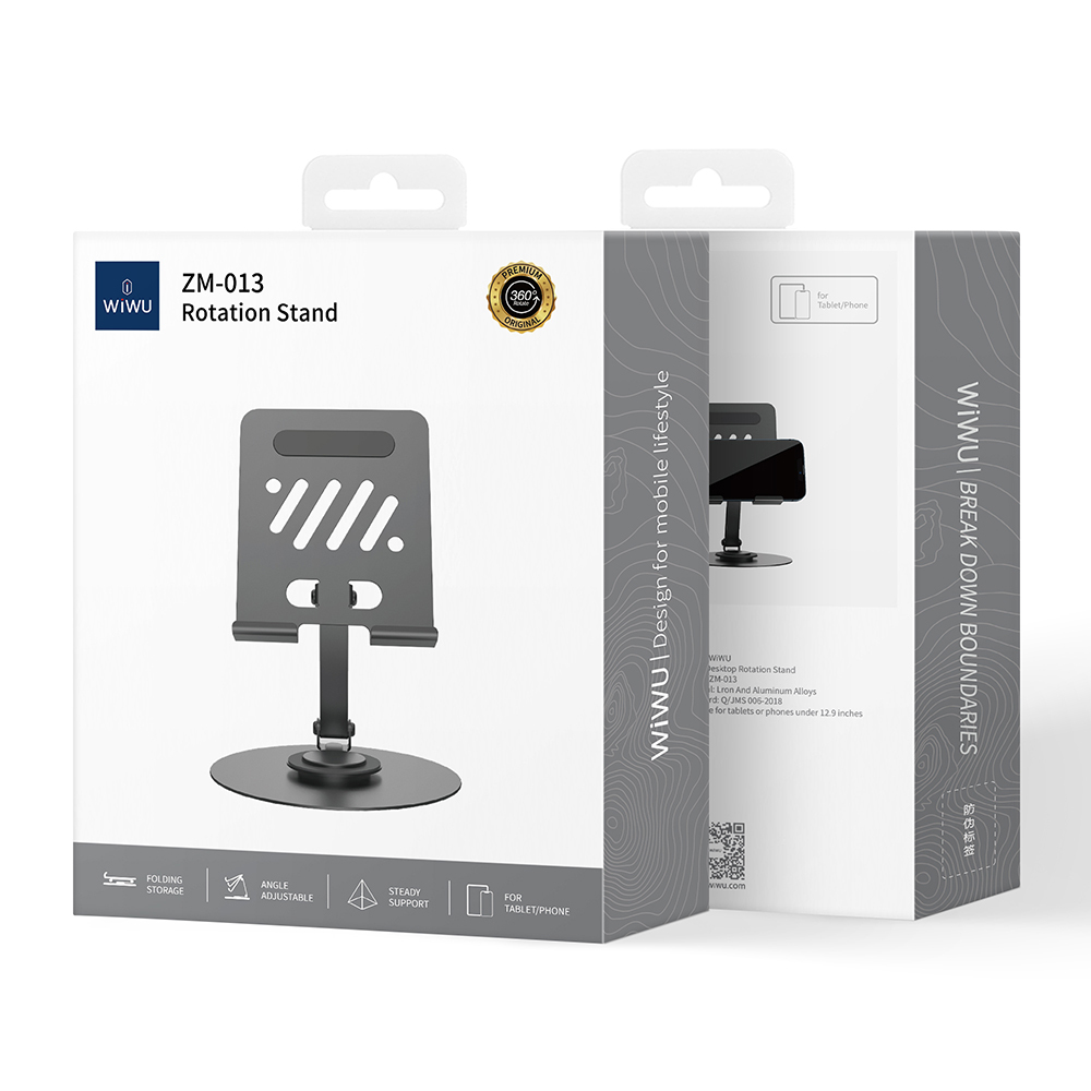 Wiwu ZM-013 Taşınabilir Katlanabilir 360° Dönebilen Metal Telefon ve Tablet Standı - 5