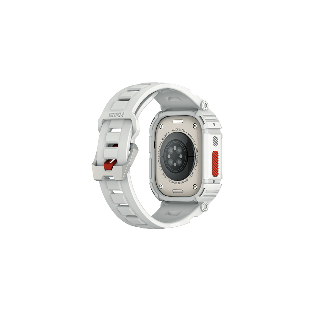 Apple Watch Ultra 49mm Uyumlu Skinarma Mecha 2in1 TPU Kasa Koruyucu + Silikon Kordon - 5