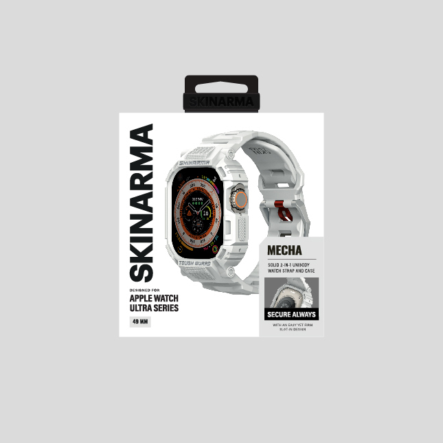 Apple Watch Ultra 49mm Uyumlu Skinarma Mecha 2in1 TPU Kasa Koruyucu + Silikon Kordon - 15