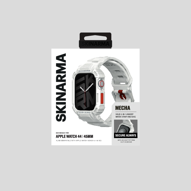 Apple Watch 7 45mm Uyumlu Skinarma Mecha 2in1 TPU Kasa Koruyucu + Silikon Kordon - 15