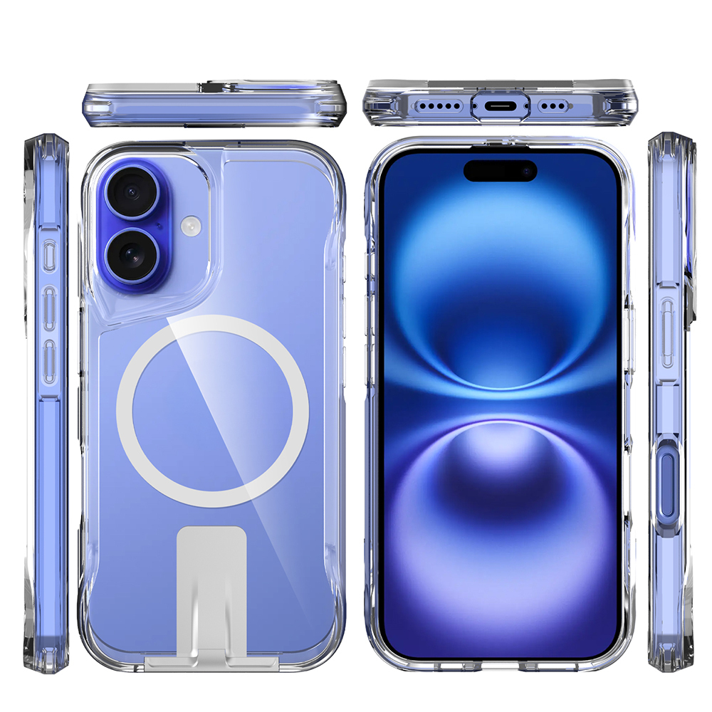 Apple iPhone 16 Uyumlu Kılıf Magsafe Şarj Özellikli Zore T-Max Standlı Kapak - 9