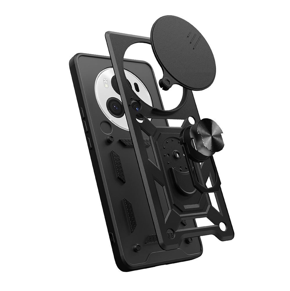 Honor Magic 6 Pro Uyumlu Kılıf Magnetik Standlı Kamera Korumalı Zore Sürgülü Vega Kapak - 1