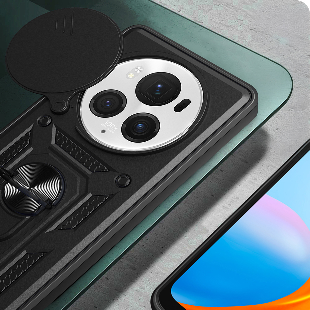 Honor Magic 6 Pro Uyumlu Kılıf Magnetik Standlı Kamera Korumalı Zore Sürgülü Vega Kapak - 4