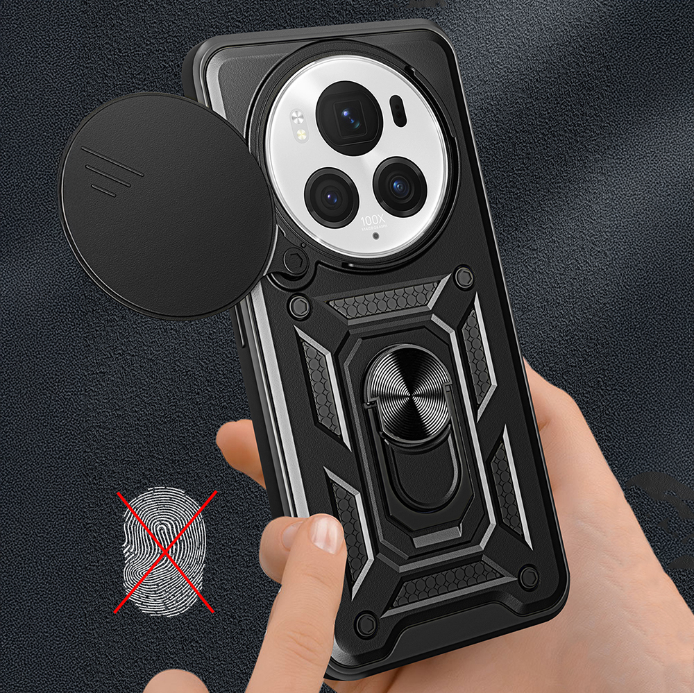 Honor Magic 6 Pro Uyumlu Kılıf Magnetik Standlı Kamera Korumalı Zore Sürgülü Vega Kapak - 5