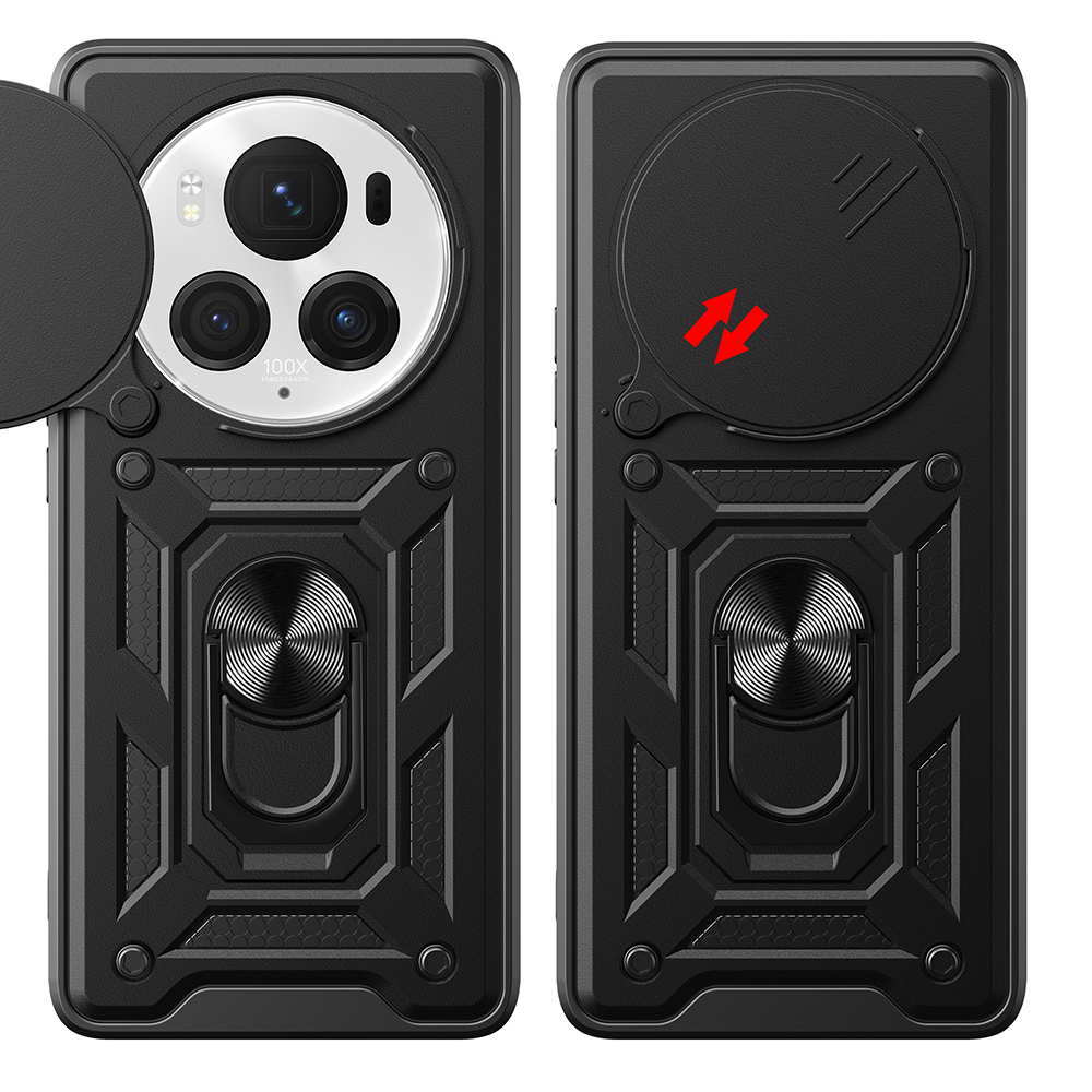 Honor Magic 6 Pro Uyumlu Kılıf Magnetik Standlı Kamera Korumalı Zore Sürgülü Vega Kapak - 9