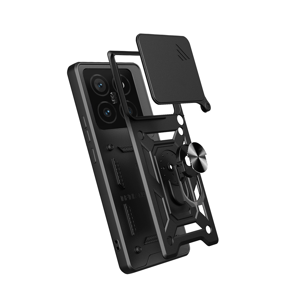 Xiaomi 14T Kılıf Magnetik Standlı Kamera Korumalı Zore Sürgülü Vega Kapak - 1